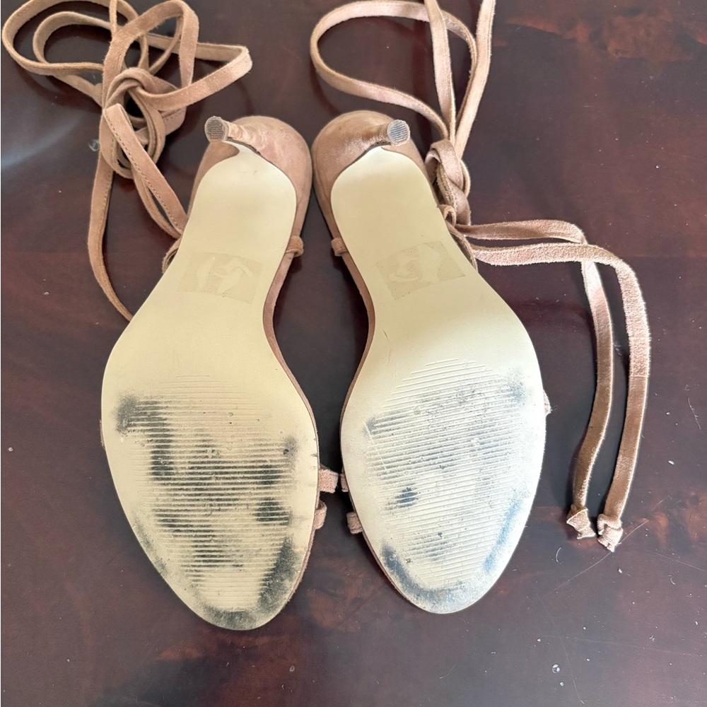 Steve Madden Suede Nude Lace-Up Sandals 8.5 - Picture 2 of 4